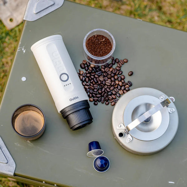 OutIn Nano Portable Espresso Machine (Pearl White) - Monkeyboard Coffee
