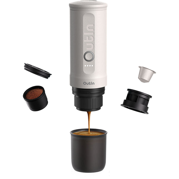 OutIn Nano Portable Espresso Machine (Pearl White) - Monkeyboard Coffee