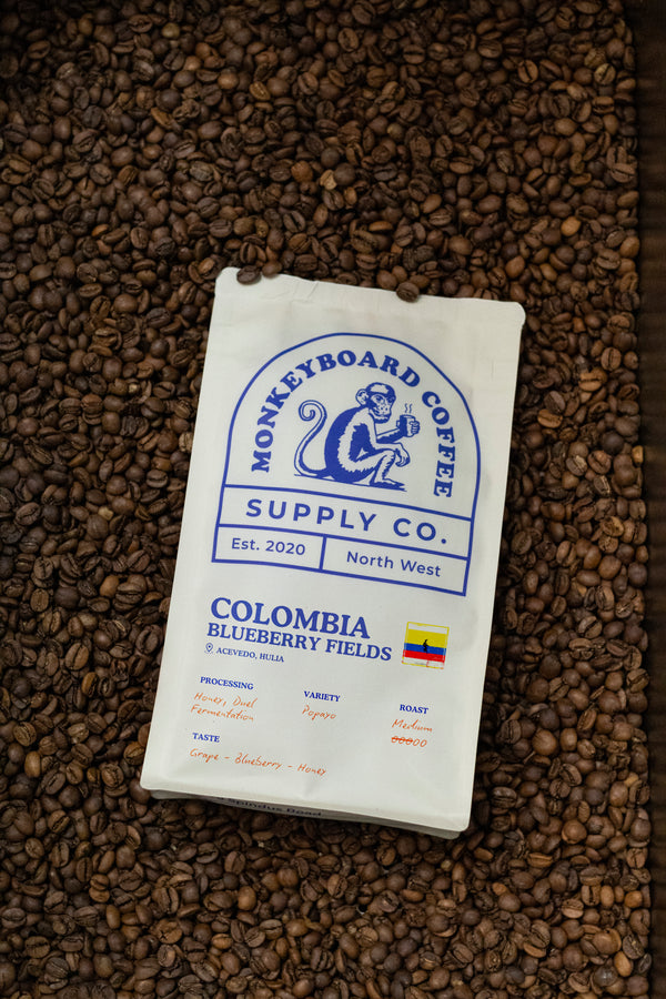 250g bag single origin Colombia coffee,Isabella grape juice, black tea, blueberry and honey.