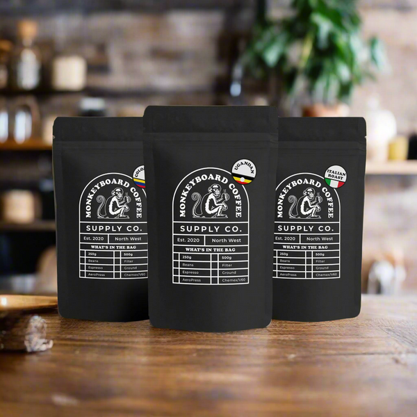 Taster Pack Ground Coffee 3 x 150g - Monkeyboard Coffee