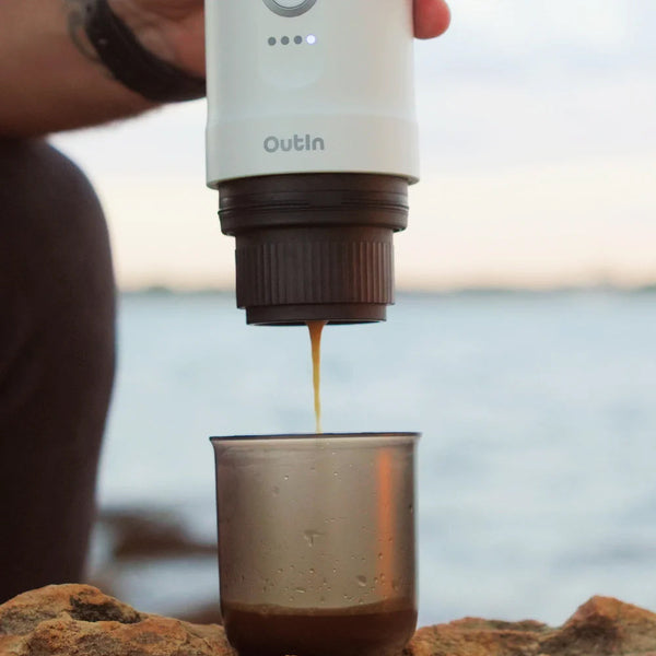 OutIn Nano Portable Espresso Machine (Pearl White) - Monkeyboard Coffee