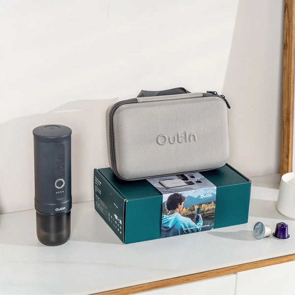 OutIn Traveler Nano Portable Espresso Machine Gift Set (Space Grey) - Monkeyboard Coffee