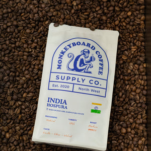 250g singe origin Indian coffee, Chocolate, apple and raisins